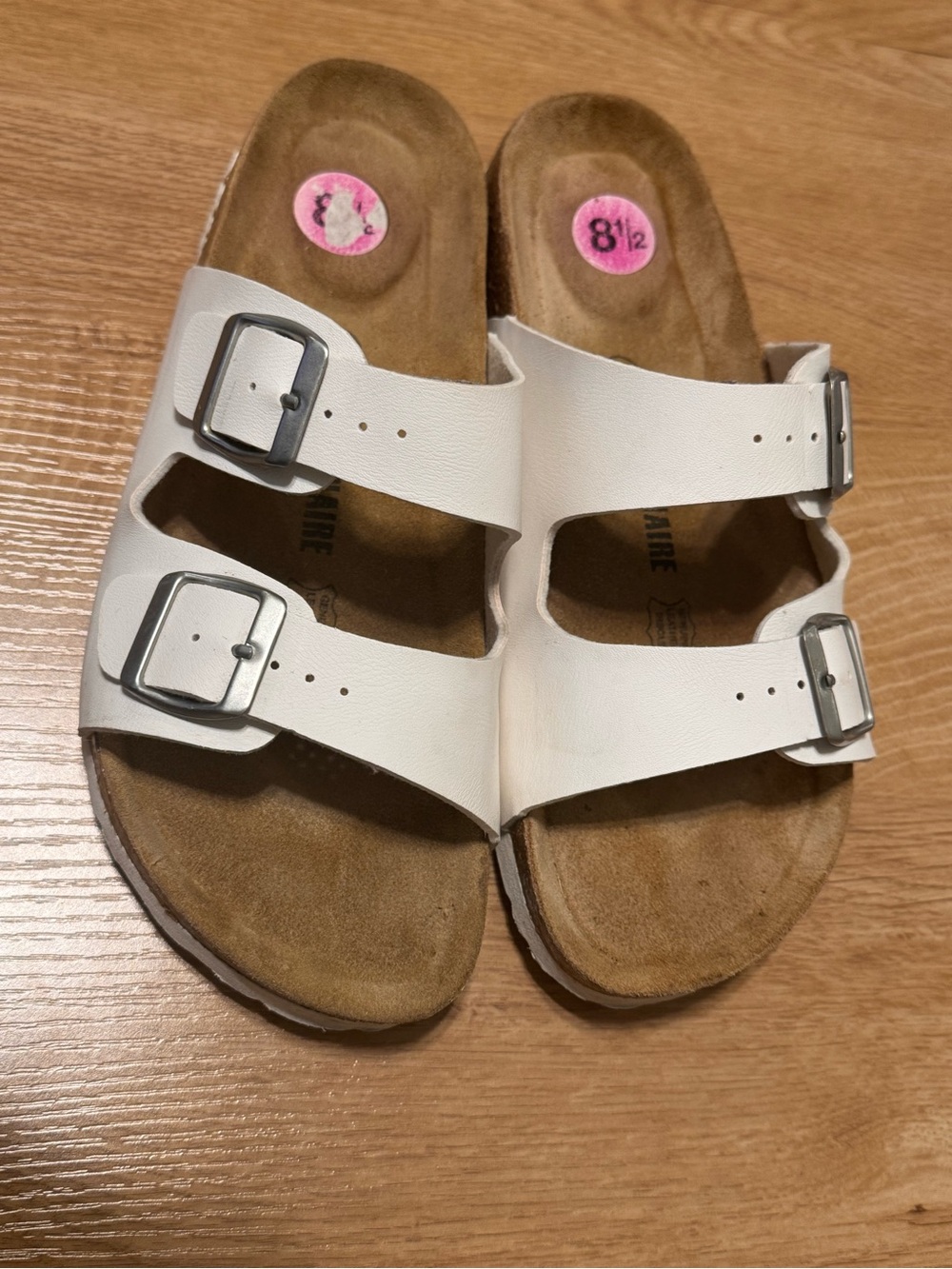 White Double-Buckle Women's Sandals